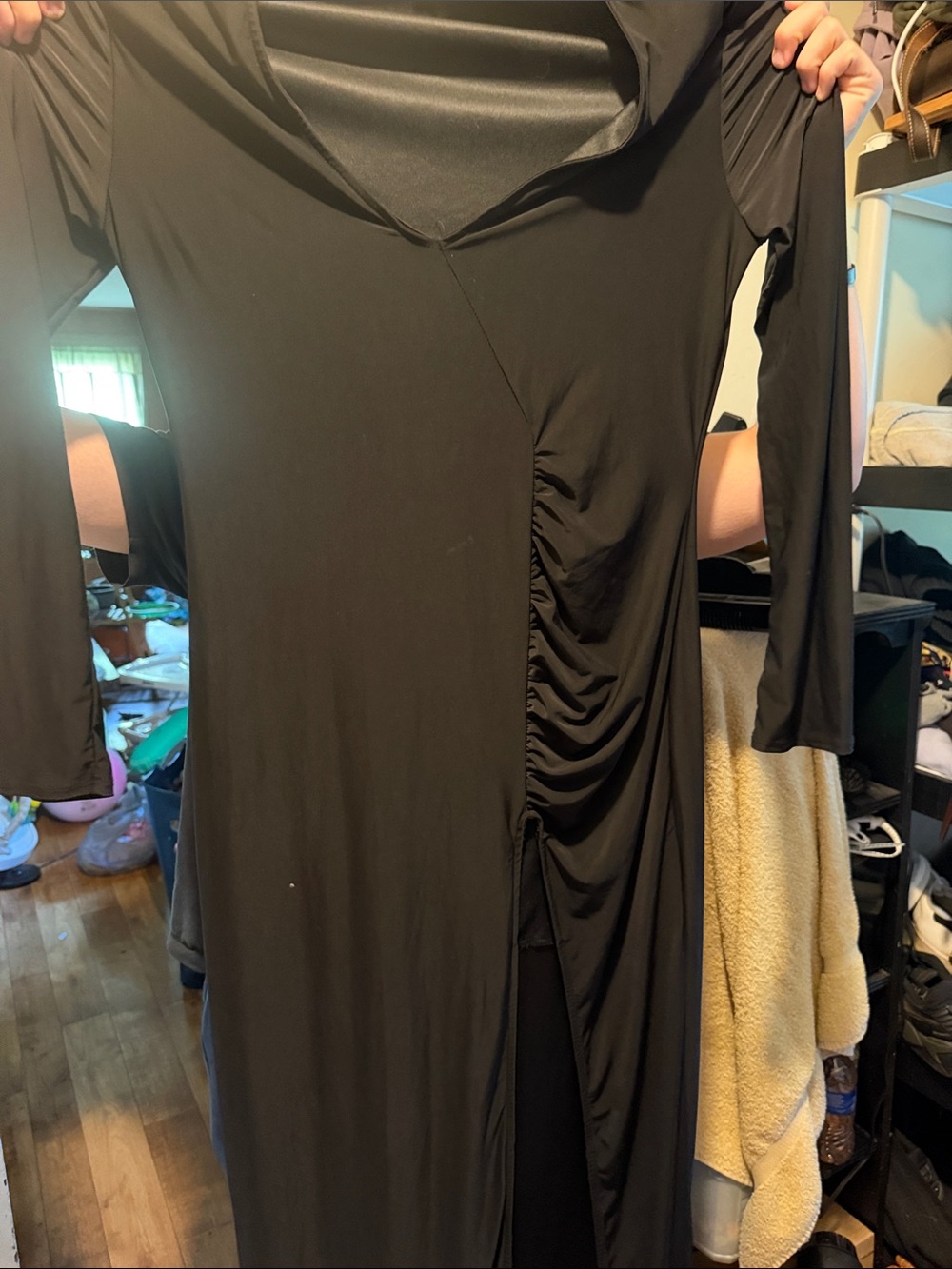 Fashion Nova Ruched High Side Slit Dress